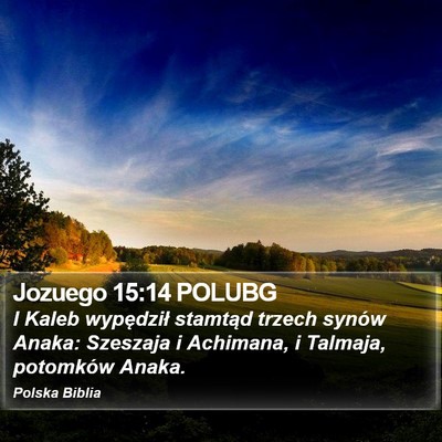 Jozuego 15:14 POLUBG Bible Verse Image