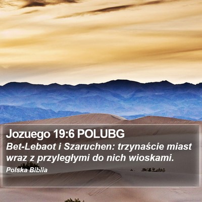 Jozuego 19:6 POLUBG Bible Verse Image