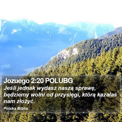 Jozuego 2:20 POLUBG Bible Verse Image