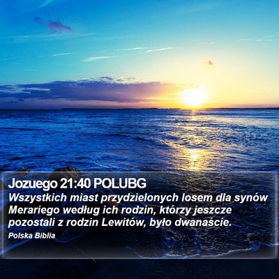 Jozuego 21:40 POLUBG Bible Verse Image