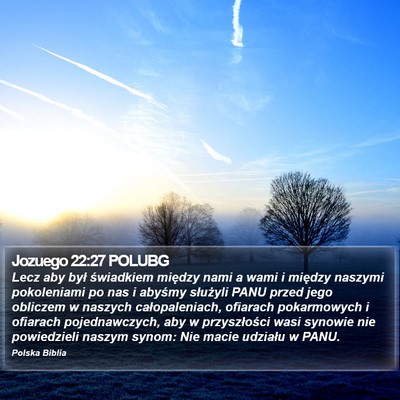 Jozuego 22:27 POLUBG Bible Verse Image