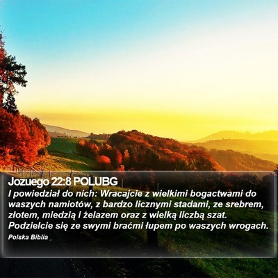 Jozuego 22:8 POLUBG Bible Verse Image