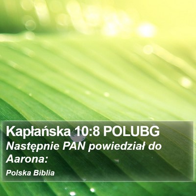 Kapłańska 10:8 POLUBG Bible Verse Image