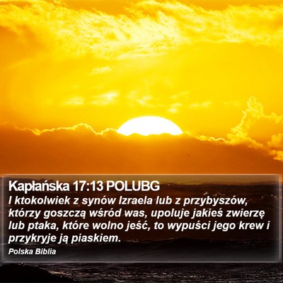 Kapłańska 17:13 POLUBG Bible Verse Image