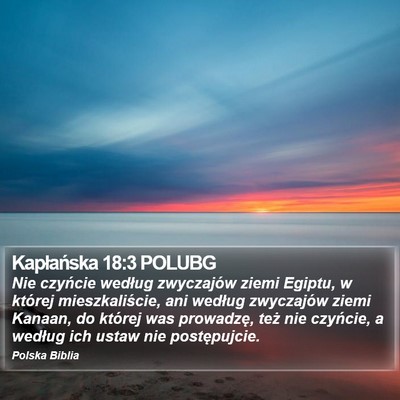 Kapłańska 18:3 POLUBG Bible Verse Image