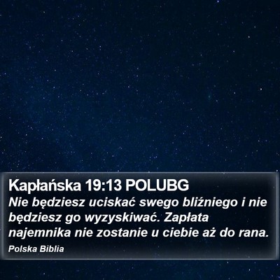 Kapłańska 19:13 POLUBG Bible Verse Image