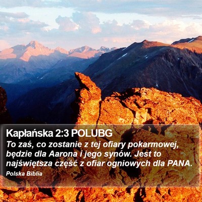 Kapłańska 2:3 POLUBG Bible Verse Image