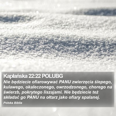 Kapłańska 22:22 POLUBG Bible Verse Image