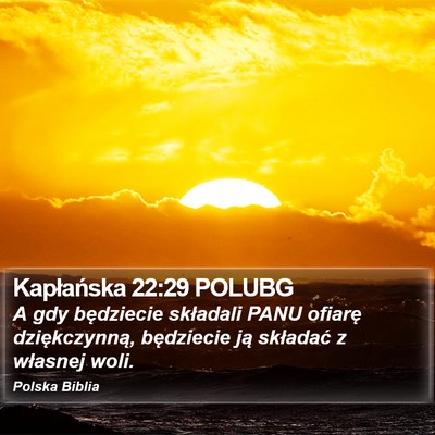 Kapłańska 22:29 POLUBG Bible Verse Image