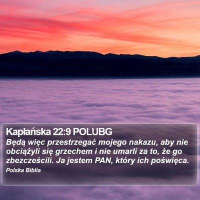 Kapłańska 22:9 POLUBG Bible Verse Image