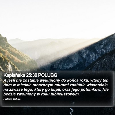 Kapłańska 25:30 POLUBG Bible Verse Image