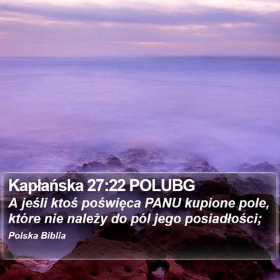 Kapłańska 27:22 POLUBG Bible Verse Image
