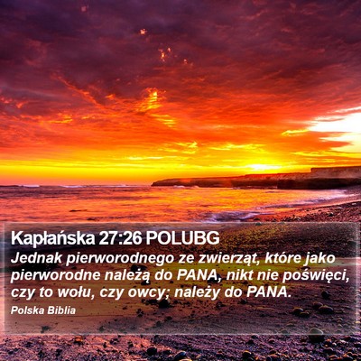 Kapłańska 27:26 POLUBG Bible Verse Image