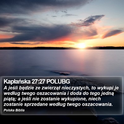 Kapłańska 27:27 POLUBG Bible Verse Image