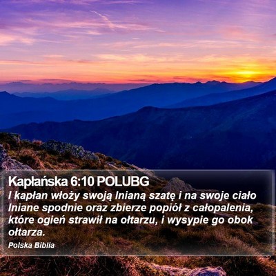 Kapłańska 6:10 POLUBG Bible Verse Image