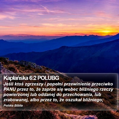 Kapłańska 6:2 POLUBG Bible Verse Image