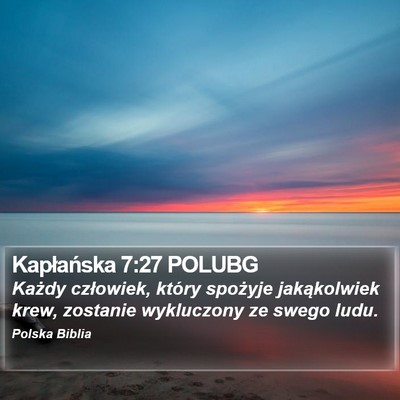 Kapłańska 7:27 POLUBG Bible Verse Image
