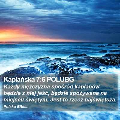 Kapłańska 7:6 POLUBG Bible Verse Image