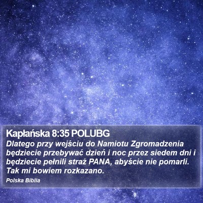 Kapłańska 8:35 POLUBG Bible Verse Image