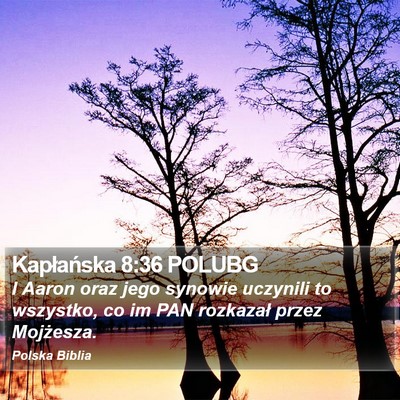 Kapłańska 8:36 POLUBG Bible Verse Image