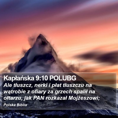 Kapłańska 9:10 POLUBG Bible Verse Image