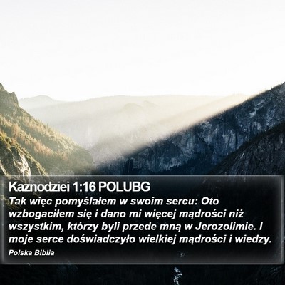 Kaznodziei 1:16 POLUBG Bible Verse Image