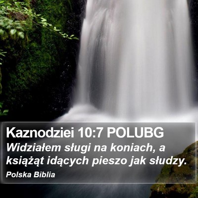 Kaznodziei 10:7 POLUBG Bible Verse Image