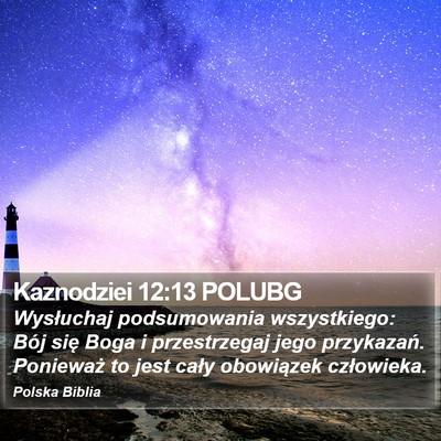 Kaznodziei 12:13 POLUBG Bible Verse Image