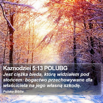Kaznodziei 5:13 POLUBG Bible Verse Image