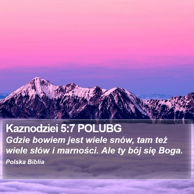 Kaznodziei 5:7 POLUBG Bible Verse Image