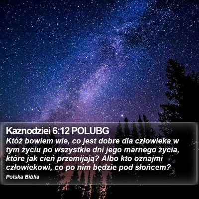 Kaznodziei 6:12 POLUBG Bible Verse Image