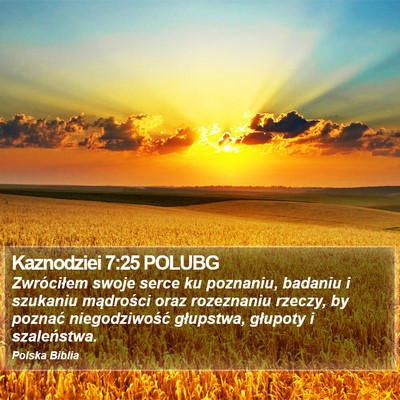 Kaznodziei 7:25 POLUBG Bible Verse Image