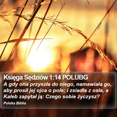 Księga Sędziów 1:14 POLUBG Bible Verse Image