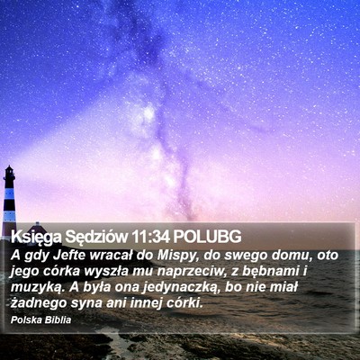 Księga Sędziów 11:34 POLUBG Bible Verse Image