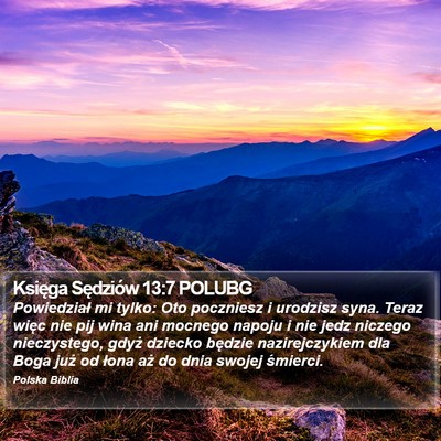 Księga Sędziów 13:7 POLUBG Bible Verse Image