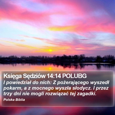 Księga Sędziów 14:14 POLUBG Bible Verse Image