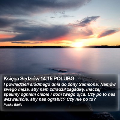 Księga Sędziów 14:15 POLUBG Bible Verse Image