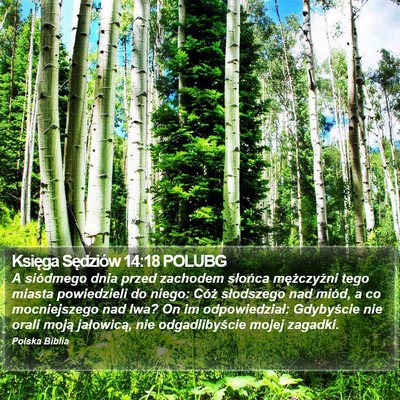 Księga Sędziów 14:18 POLUBG Bible Verse Image