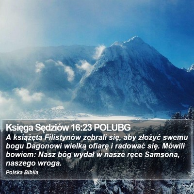 Księga Sędziów 16:23 POLUBG Bible Verse Image
