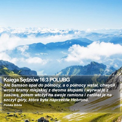 Księga Sędziów 16:3 POLUBG Bible Verse Image