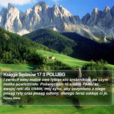 Księga Sędziów 17:3 POLUBG Bible Verse Image
