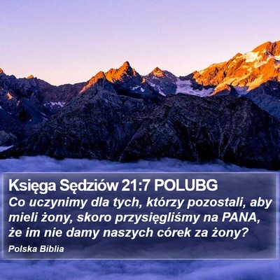 Księga Sędziów 21:7 POLUBG Bible Verse Image