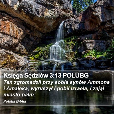 Księga Sędziów 3:13 POLUBG Bible Verse Image