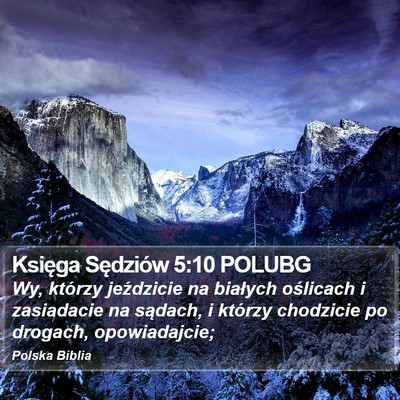 Księga Sędziów 5:10 POLUBG Bible Verse Image
