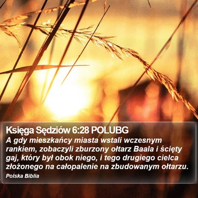 Księga Sędziów 6:28 POLUBG Bible Verse Image