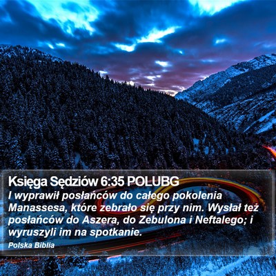Księga Sędziów 6:35 POLUBG Bible Verse Image