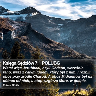 Księga Sędziów 7:1 POLUBG Bible Verse Image