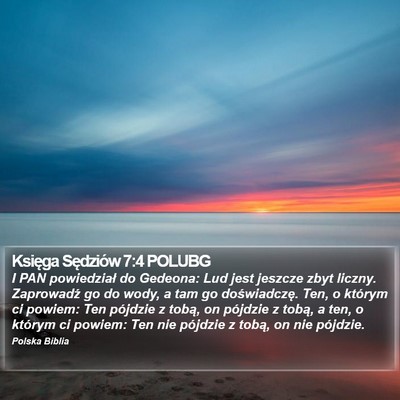 Księga Sędziów 7:4 POLUBG Bible Verse Image