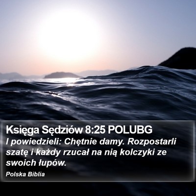 Księga Sędziów 8:25 POLUBG Bible Verse Image