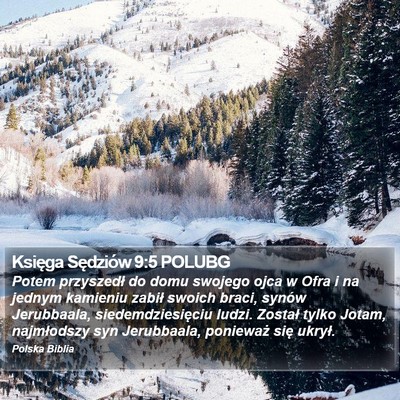Księga Sędziów 9:5 POLUBG Bible Verse Image